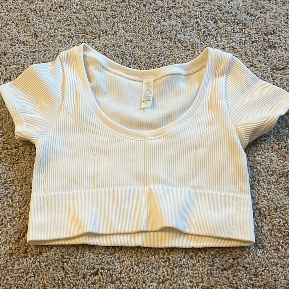 Aerie White Ribbed Tank Top